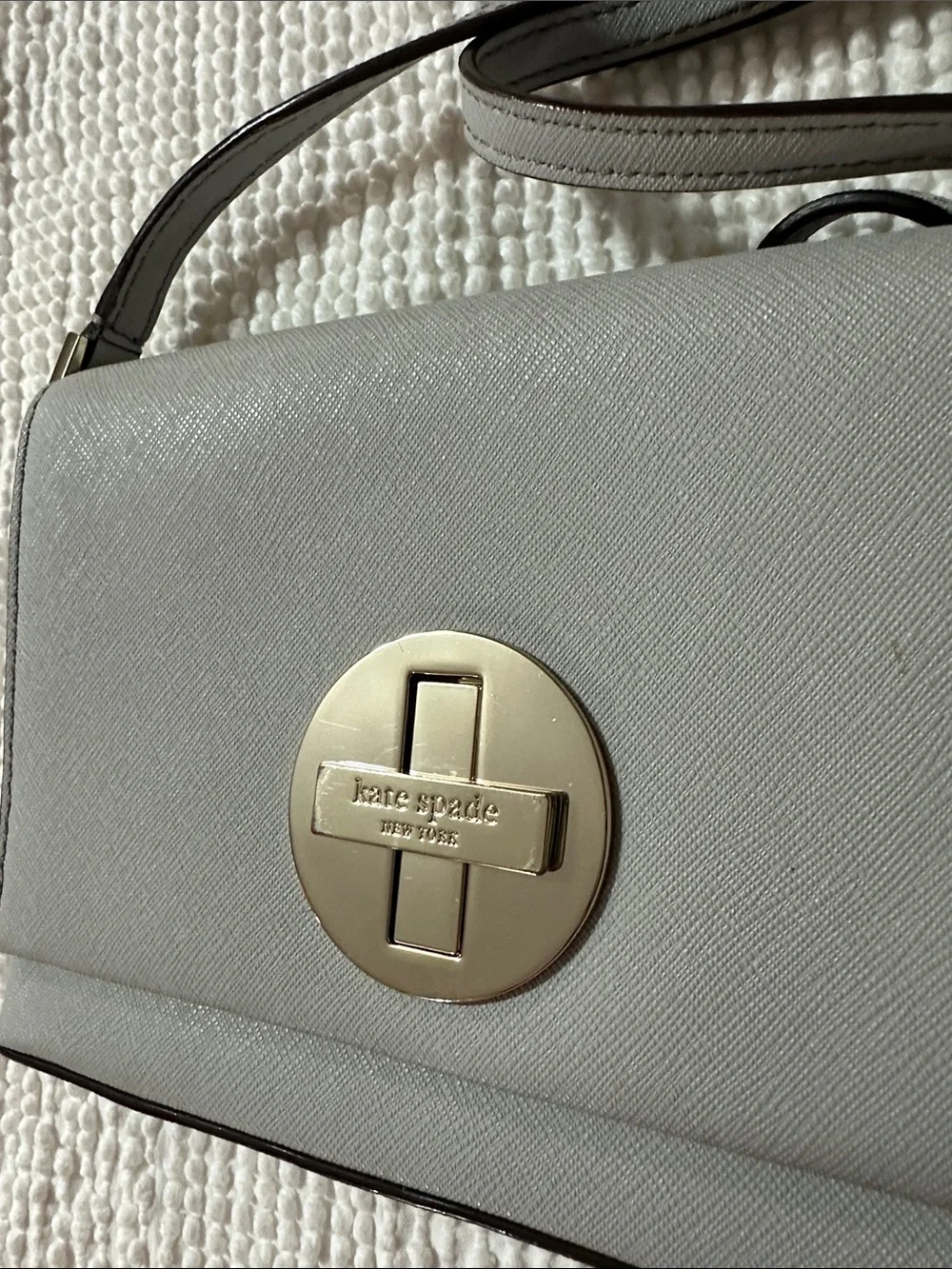kate spade Gray Crossbody with Silver Turn-Lock